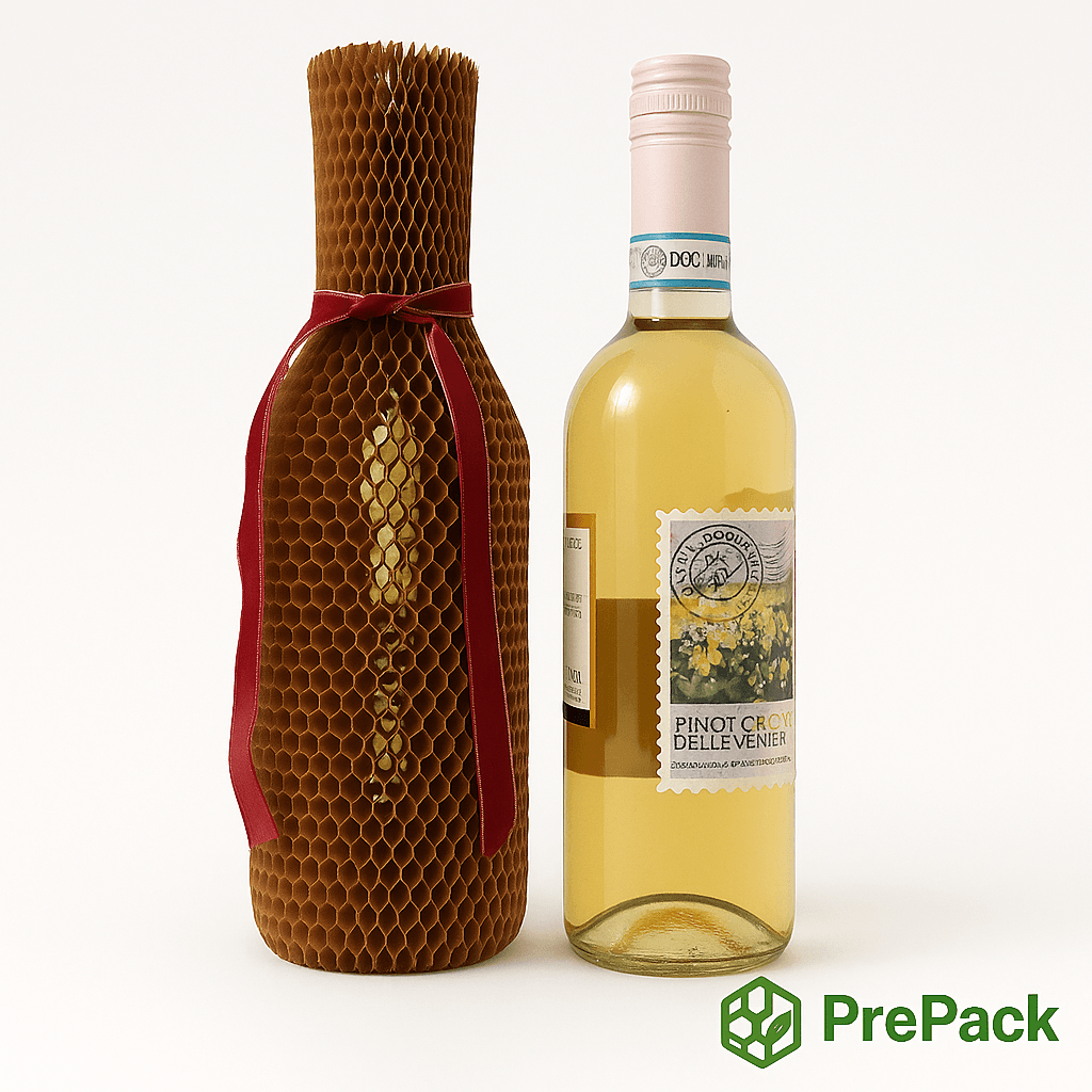 Rękawy papierowe honeycomb – pakowanie butelki, ekologiczne opakowanie ochronne