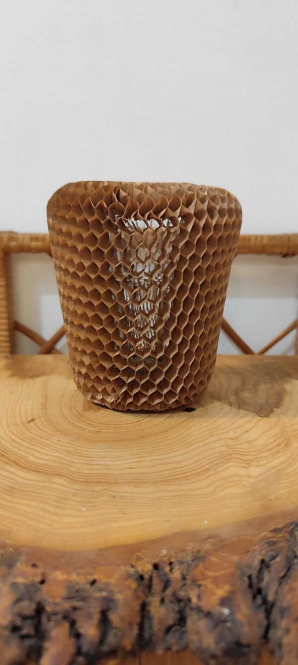 Rękaw papierowy honeycomb brązowy do pakowania kubków
