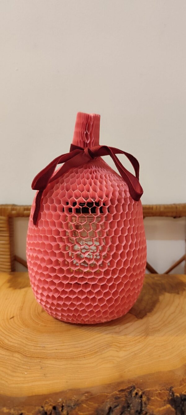 Rękaw papierowy honeycomb różowy do pakowania butelek i słoików