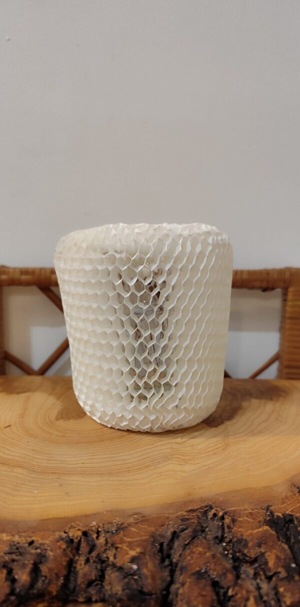 Rękaw papierowy honeycomb biały do pakowania kubków i słoików