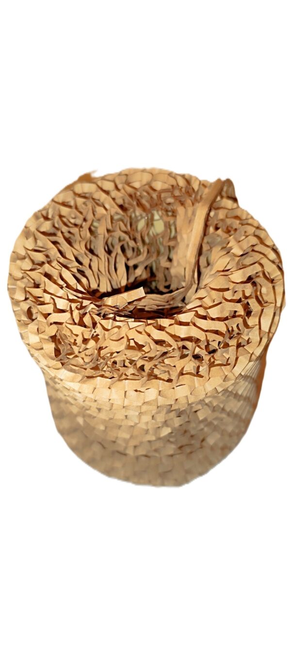 Papier honeycomb 3D pasek 2 cm długość 30 cm – mały kubek owinięty strukturą plastra miodu