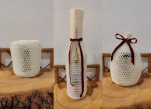 Biały papierowy rękaw honeycomb do pakowania butelek i szkła o średnicy do 13 cm